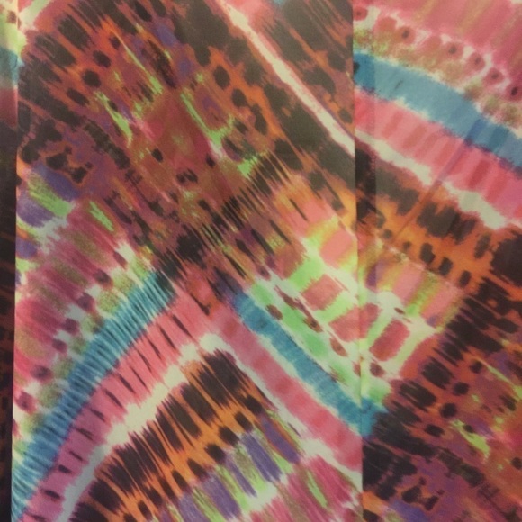 𝅺SHEER bright multi geo print tie waist top/cover. - Picture 6 of 6